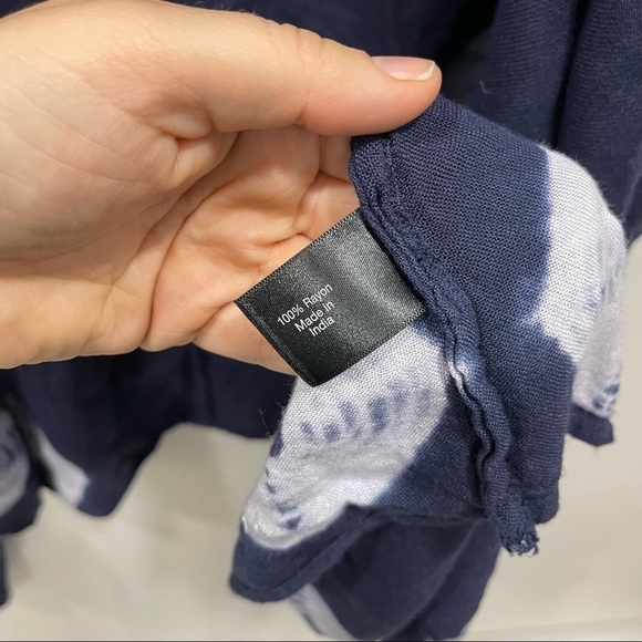 Lane Bryant Lightweight Blue Printed Kimono Top Vacation Swim Cover-Up One Size - Picture 6 of 7